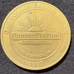 Sunset Station One Dollar Gaming Token - 1997